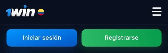 Botón de registro en 1win
