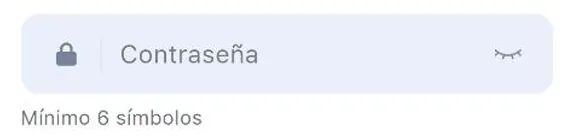 Formulario para establecer una contraseña al registrarse en 1Win.